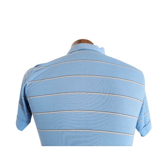 VTG PAULY & FORBES Men's Horizontal Striped Jersey Knit Polo Shirt Size Small - Picture 4 of 8